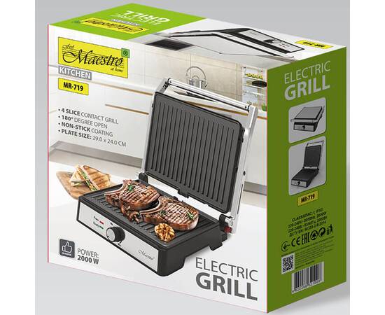 Електричний гриль 2000 W Maestro (MR719), зображення 4