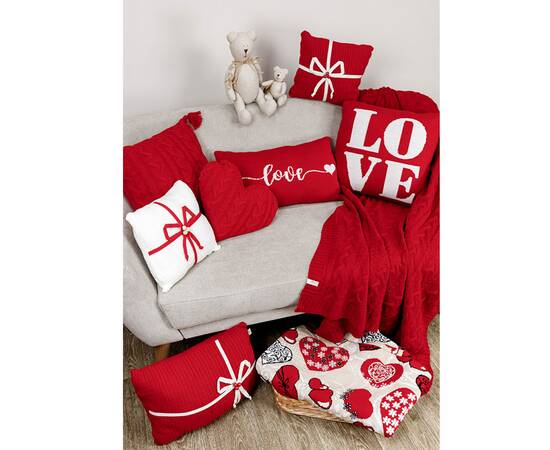 Плед 130х170 вязаный Серця LOVE Прованс (033024), Цвет: красный, Размер: 130x170, изображение 3