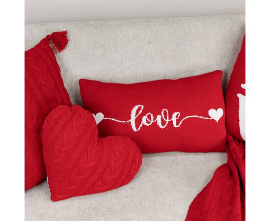 Подушка в'язана LOVE 30х45 Прованс (033027), Колір: червоний, Розмір: 30x45, зображення 2