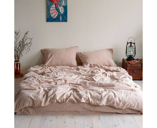 Постельное белье La Modno 160х220 STONEWASHED BEIGE (200308), Размер: полуторный 160х220, Основной цвет: бежевый, изображение 5