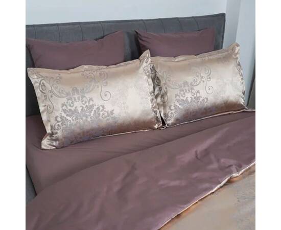 Постільна білизна 2426 сатин-жаккард Тіара 2шт(143х210) Вілюта, Розмір: сімейний 2шт(145x210), Основний колір: бежевий, зображення 2