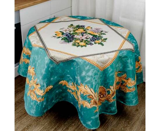 Скатерть круглая D-90 Verna Прованс (032743), Тип: скатерти, Цвет: зеленый, Форма скатерти: круглая, Размер: Ø90, изображение 2