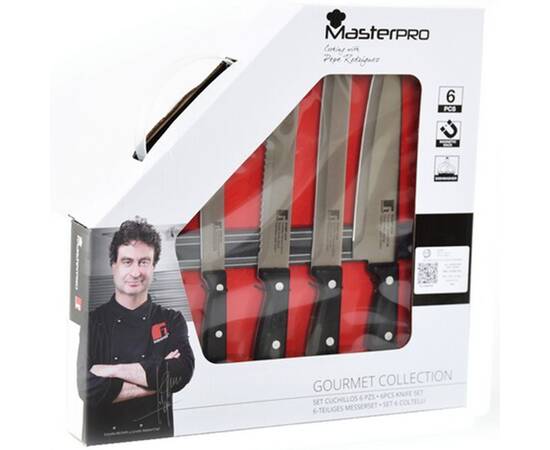 Набір ножів з магнітним утримувачем MasterPro MasterPro gourmet pepe, 5 предметів (BGMP-4330), зображення 2