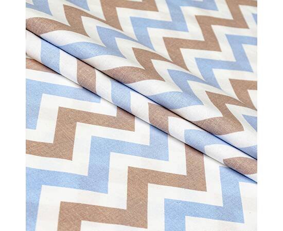 Пододеяльник бязевый Home Line 145х215 ЗІГ ЗАГ голубо-коричневый (175860), Цвет: голубой, Тип: пододеяльники, Размер: 143x215, изображение 2