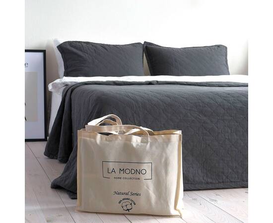 Покрывало La Modno с наволочками HARMONY DARK GREY (200333), Цвет: черный, Размер: 220x240, изображение 4