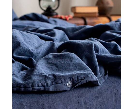 Постельное белье La Modno 200х220 STONEWASHED DARK BLUEBERRY (200315), Размер: двуспальный евро 200х220, Основной цвет: синий, изображение 3