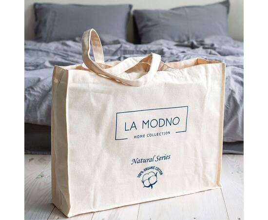 Постельное белье La Modno 160х220 STONEWASHED GRAY (200306), Размер: полуторный 160х220, Основной цвет: серый, изображение 5