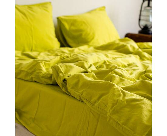 Постельное белье La Modno 160х220 STONEWASHED LIME (200310), Размер: полуторный 160х220, Основной цвет: салатовый, изображение 2