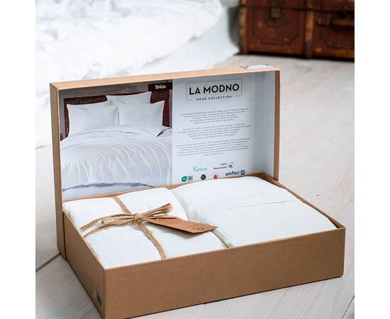 Постельное белье La Modno 2шт(160х220) STONEWASHED WHITE (200317), Размер: семейный 2шт(160x220), Основной цвет: белый, изображение 4