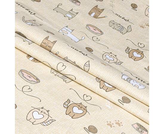 Простынь бязевая Home Line 150х215 КОТЯЧА РАДІСТЬ песочно-розовая (175859), Цвет: коричневый, Тип: простыни, Размер: 150x215, изображение 2