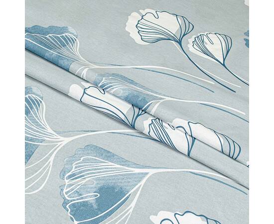 Простынь бязевая Home Line 150Х215 ГІНГО БІЛОБА серо-голубая (165387), Цвет: голубой, Тип: простыни, Размер: 150x215, изображение 2