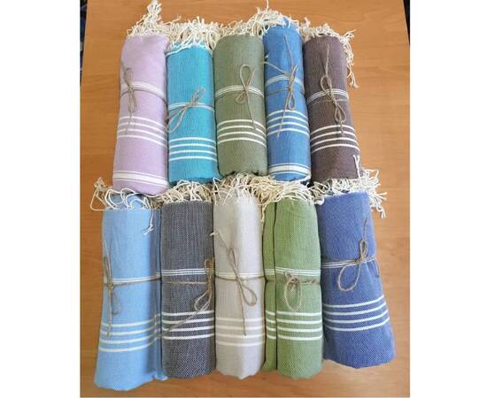 Пляжное полотенце Пештемаль хлопковое 100х180 Mavi Zeron (19771), Цвет: синий, Размер: 100x180, изображение 2