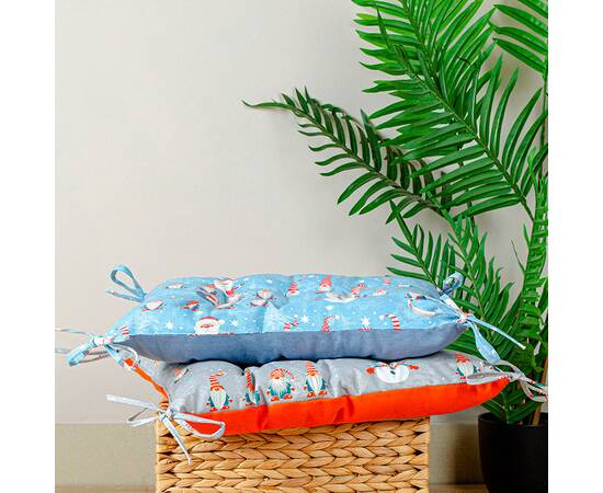 Подушка на стілець Home Line 40Х40 ГНОМИ сірий/оранжевий двостороння (178513), Колір: помаранчевий, Розмір: 40x40, зображення 3