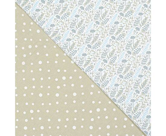 Полуторный комплект Home Line Бязь 145х214 (50х70) ЦВІТІННЯ ТРАВ голубой/ГОРОХ бежевый (176875), Размер: полуторный 145х210, Основной цвет: голубой, изображение 2