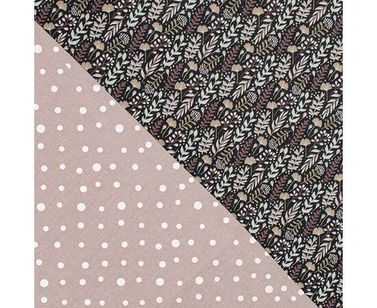 Полуторный комплект Home Line Бязь 145х214 (50х70) ЦВІТІННЯ ТРАВ графіт/ГОРОХ фрезовый (176876), Размер: полуторный 145х210, Основной цвет: графитовый, изображение 2