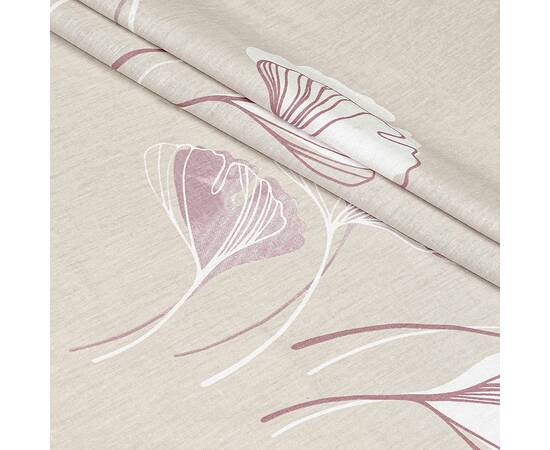 Полуторный комплект Home Line Бязь 145х214 (1 нав 50х70) ГІНКО БІЛОБА бежево-лиловый (174458), Размер: полуторный 145х210, Основной цвет: бежевый, изображение 2