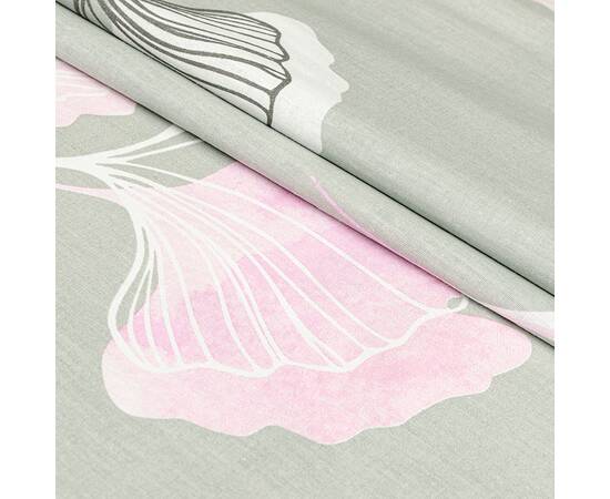 Полуторний комплект Home Line Бязь 145х214 (1 нав. 50х70) ГІНКО БІЛОБА сіро-рожевий (173538), Розмір: полуторний 145х210, Основний колір: сірий, зображення 2