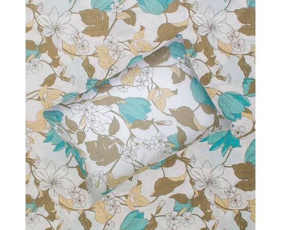 Полуторный комплект Home Line Бязь 145х214 (1 нав 50х70) ВЕСНЯНИЙ ВЕЧІР голубой (169930), Размер: полуторный 145х210, Основной цвет: голубой, изображение 2