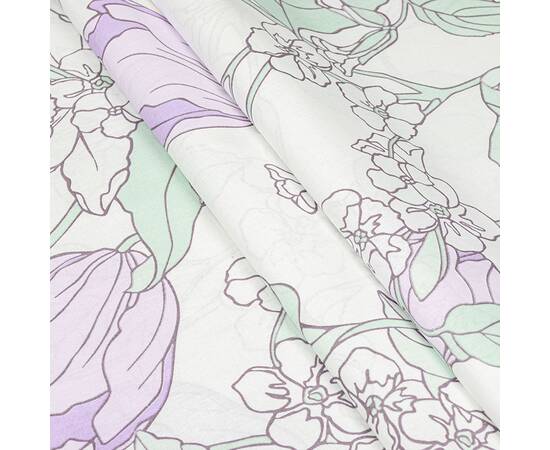 Постельное белье Home Line полуторное поплин (1 нав 50х70) ВЕСНЯНИЙ ВЕЧІР лилово-ментоловый (168343), изображение 2