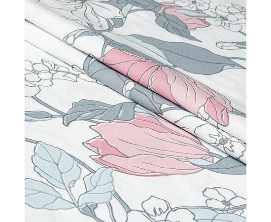 Полуторний комплект Home Line Бязь 145х214 (1 нав 50х70) ВЕСНЯНИЙ ВЕЧІР сіро-рожевий (168342), Розмір: полуторний 145х210, Основний колір: рожевий, зображення 2