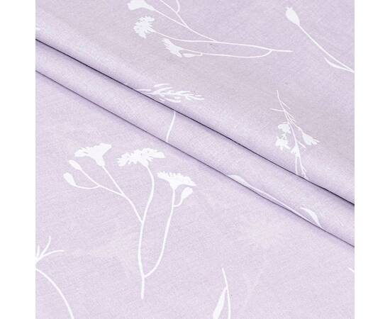 Полуторный комплект Home Line Бязь 145х214 (1 нав 50х70) ВОЛОШКИ білі на лавандовому (173306), Размер: полуторный 145х210, Основной цвет: сиреневый, изображение 2