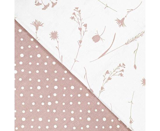 Полуторный комплект Home Line Бязь 145х214 (50х70) ВОЛОШКИ/ГОРОХ розово-лиловый (178709), Размер: полуторный 145х210, Основной цвет: белый, изображение 2