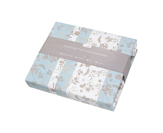 Полуторный комплект Home Line Бязь 145х214 (1 нав 50х70) ЗАТИШОК голубо-бежевый (173517), Размер: полуторный 145х210, Основной цвет: бежевый, изображение 2