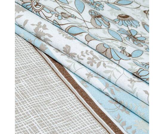 Полуторный комплект Home Line Бязь 145х214 (1 нав 50х70) ЗАТИШОК голубо-бежевый (173517), Размер: полуторный 145х210, Основной цвет: бежевый, изображение 3