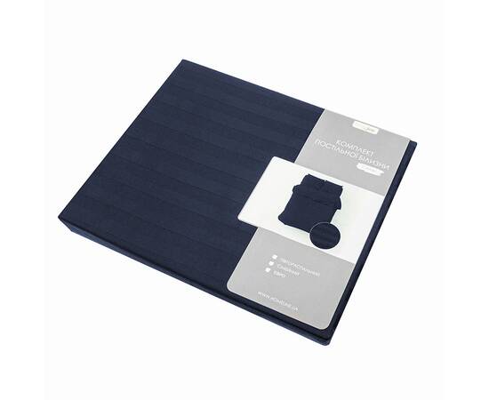 Постільна білизна Home Line Сатин 160х220 страйп 2Х2 синій (169174), Розмір: полуторний 160х220, Основний колір: синій, зображення 2