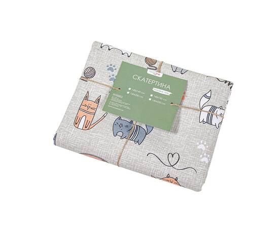 Скатерть Home Line 150Х150 КІТ НА КУХНІ бежевий (175274), Тип: скатерти, Цвет: бежевый, Форма скатерти: квадратная, Размер: 150x150, изображение 2