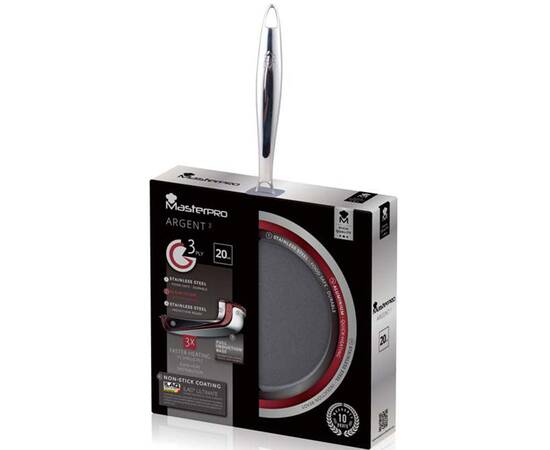 Сковорода MasterPro Argent 3, 20 см (BGMP-1930), Колір: срібний, Тип: сковорода, Форма: кругла, Діаметр (см): 20, зображення 4