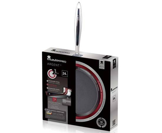 Сковорода MasterPro Argent 3, 24 см (BGMP-1931), Колір: срібний, Тип: сковорода, Форма: кругла, Діаметр (см): 24, зображення 4