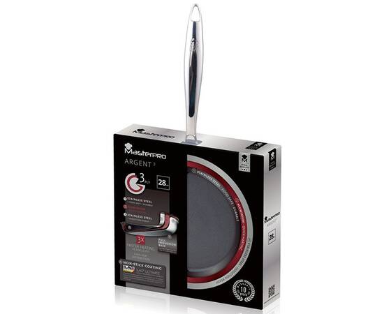 Сковорода MasterPro Argent 3, 28 см (BGMP-1932), Колір: срібний, Тип: сковорода, Форма: кругла, Діаметр (см): 28, зображення 4