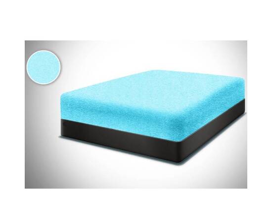 Простынь махровая на резинке L.Blue 180X190 Jersey havlu U-tek (PMLBF180190), Цвет: бирюзовый, Тип: простыни на резинке, Размер: 180x190, изображение 2