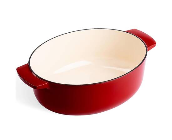 Гусятниця чавунна з кришкою KitchenAid, 30 см 5,6 л, червона (CC006063-001), зображення 2