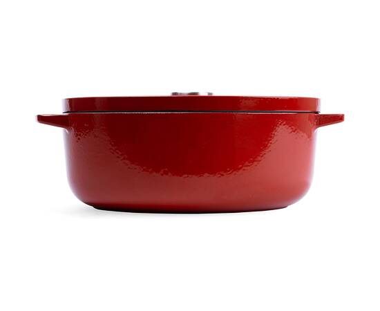 Гусятниця чавунна з кришкою KitchenAid, 30 см 5,6 л, червона (CC006063-001), зображення 3