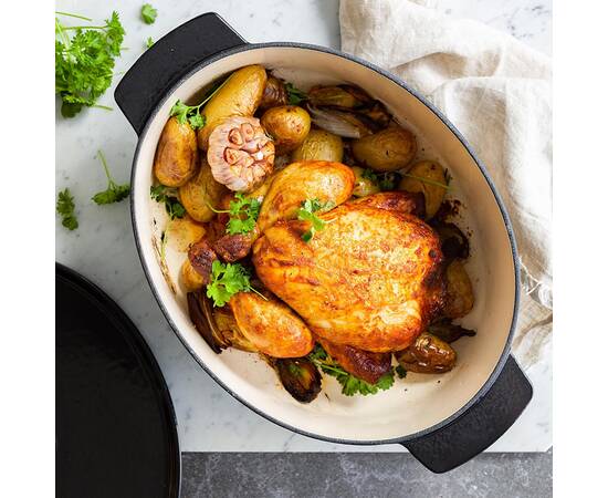 Гусятница чугунная с крышкой KitchenAid, 30 см 5,6 л, черная (CC006064-001), изображение 5