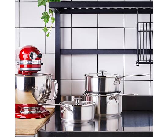 Набір ковшів із кришками KitchenAid SSS, 16/18/20 см 1,5/2,1/3,1 л з керамічним антипригарним покриттям (CC005740-001), зображення 2