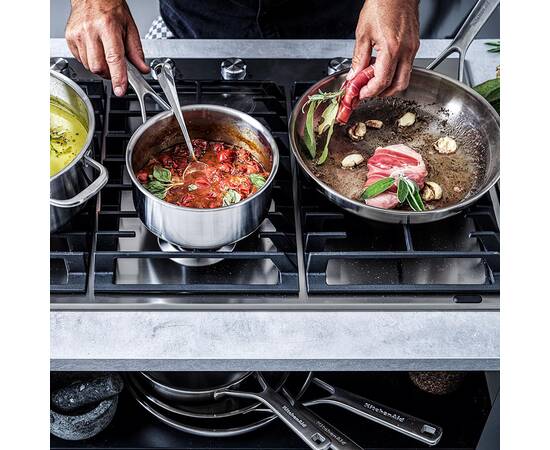 Сковорода KitchenAid MSS, 20 см (CC003243-001), Колір: срібний, Тип: сковорода, Форма: кругла, Діаметр (см): 20, зображення 2