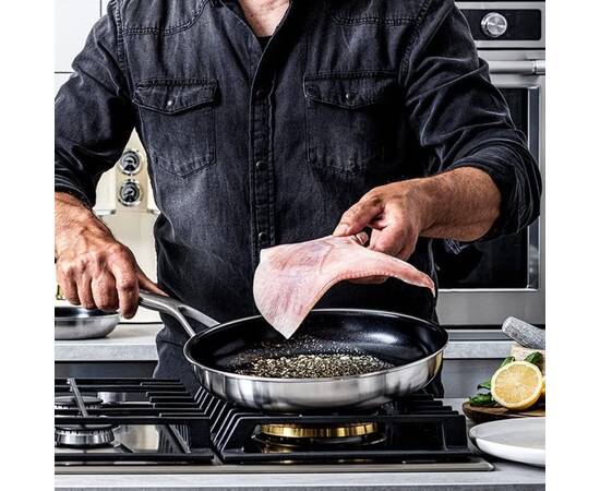 Сковорода KitchenAid MSS, 24 см з керамічним покриттям (CC004949-001), Колір: срібний, Тип: сковорода, Форма: кругла, Діаметр (см): 24, зображення 3