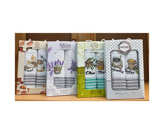 Кухонные вафельные полотенца 50х70 2шт. Olive Nilteks (19989), изображение 2