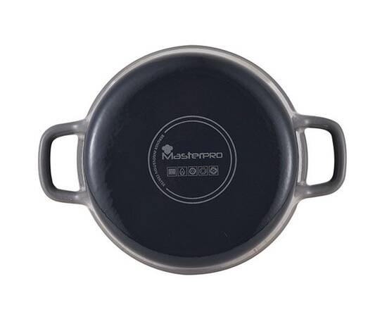 Каструля чавунна з кришкою MasterPro Unique, 5,67 л (BGMP-3831), Тип: каструля, Об'єм: 5,67 л, Колір: сірий, зображення 3