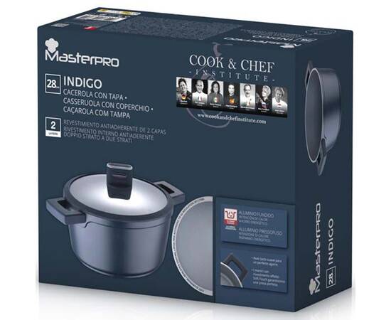 Каструля з кришкою MasterPro Indigo, 28 см 3 л (BGMP-7980), Тип: каструля, Об'єм: 6 л, Колір: чорний, зображення 5