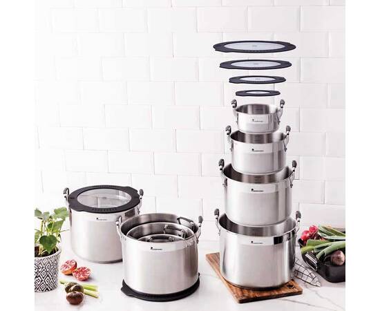 Каструля з кришкою MasterPro Smart, 24 см 7.21 л (BGEU-3779), Тип: каструля, Об'єм: 7,2 л, Колір: срібний, зображення 4