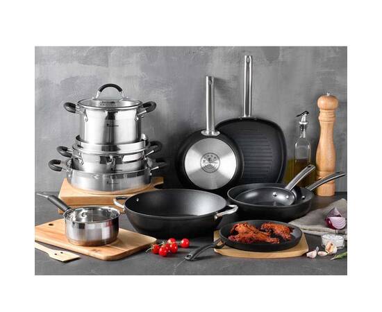 Каструля висока з кришкою MasterPro Foodies collection, 1,8 л (BGMP-1504-BK), Тип: каструля висока, Об'єм: 1,8 л, Колір: срібний, зображення 2