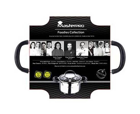 Каструля висока з кришкою MasterPro Foodies collection, 1,8 л (BGMP-1504-BK), Тип: каструля висока, Об'єм: 1,8 л, Колір: срібний, зображення 3