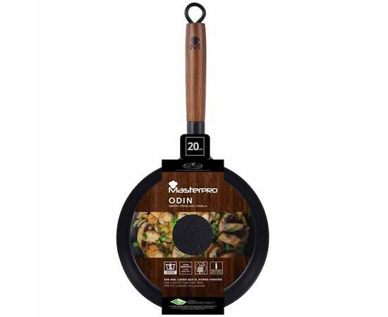 Сковорода чавунна MasterPro Odin, 20 см (BGMP-3815), Колір: чорний, Тип: сковорода, Форма: кругла, Діаметр (см): 20, зображення 4