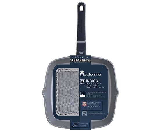 Сковорода гриль MasterPro Indigo, 28х28 см (BGMP-7976), Колір: синій, Тип: сковорода гриль, Форма: квадратна, Діаметр (см): 28, зображення 4