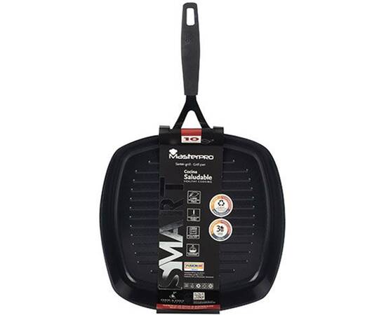 Сковорода гриль MasterPro Smart, 28х28 см (BGEU-3771), Колір: срібний, Тип: сковорода гриль, Форма: квадратна, Діаметр (см): 28, зображення 4