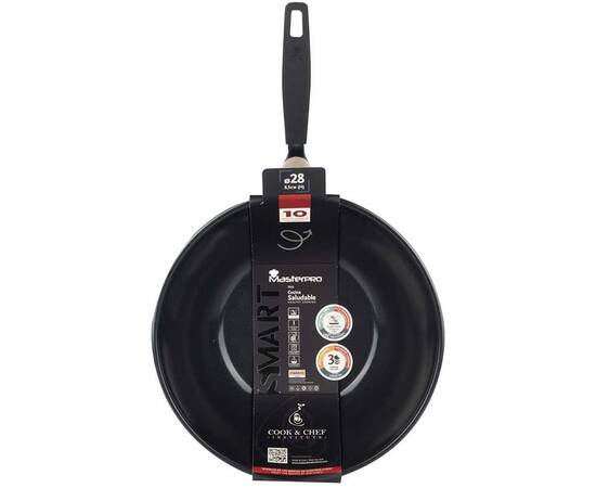 Вок MasterPro Smart, 28 см (BGEU-3770), Колір: срібний, Тип: сковорода вок, Форма: кругла, Діаметр (см): 28, зображення 4